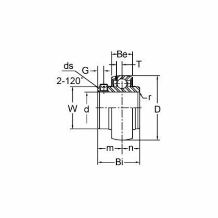 Ami Bearings SINGLE ROW BALL BEARING - 25MM NORMAL DUTY WIDE SET SCREW BEARING INSERT UC205